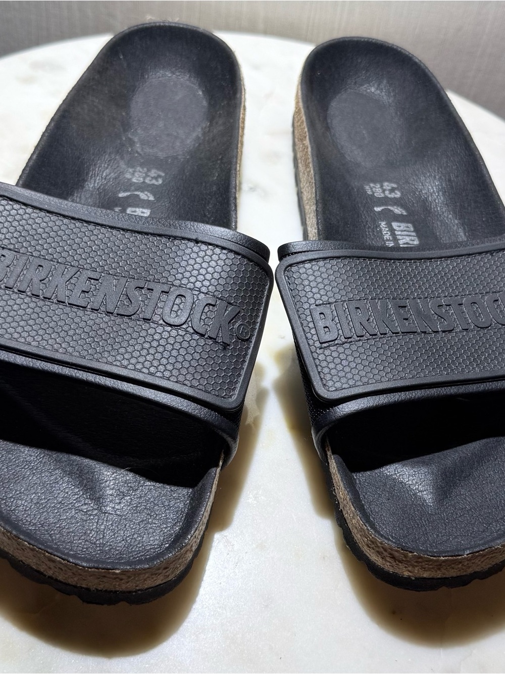 Birkenstock Black Single-Strap Slide Sandals NWOT